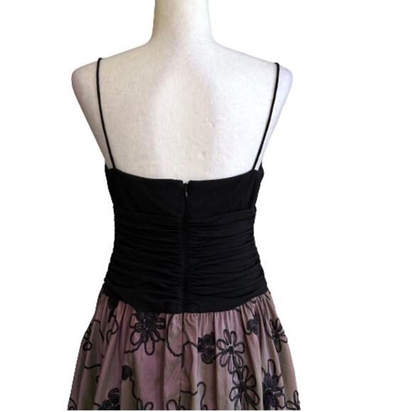 S.L. Fashions Black Iridescent Pink Green Chiffon Party Cocktail Dress Size 10P - Picture 6 of 13
